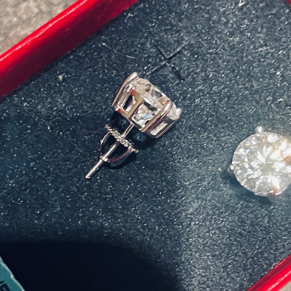 Sterling Silver Moissanite Stud Earrings View 6